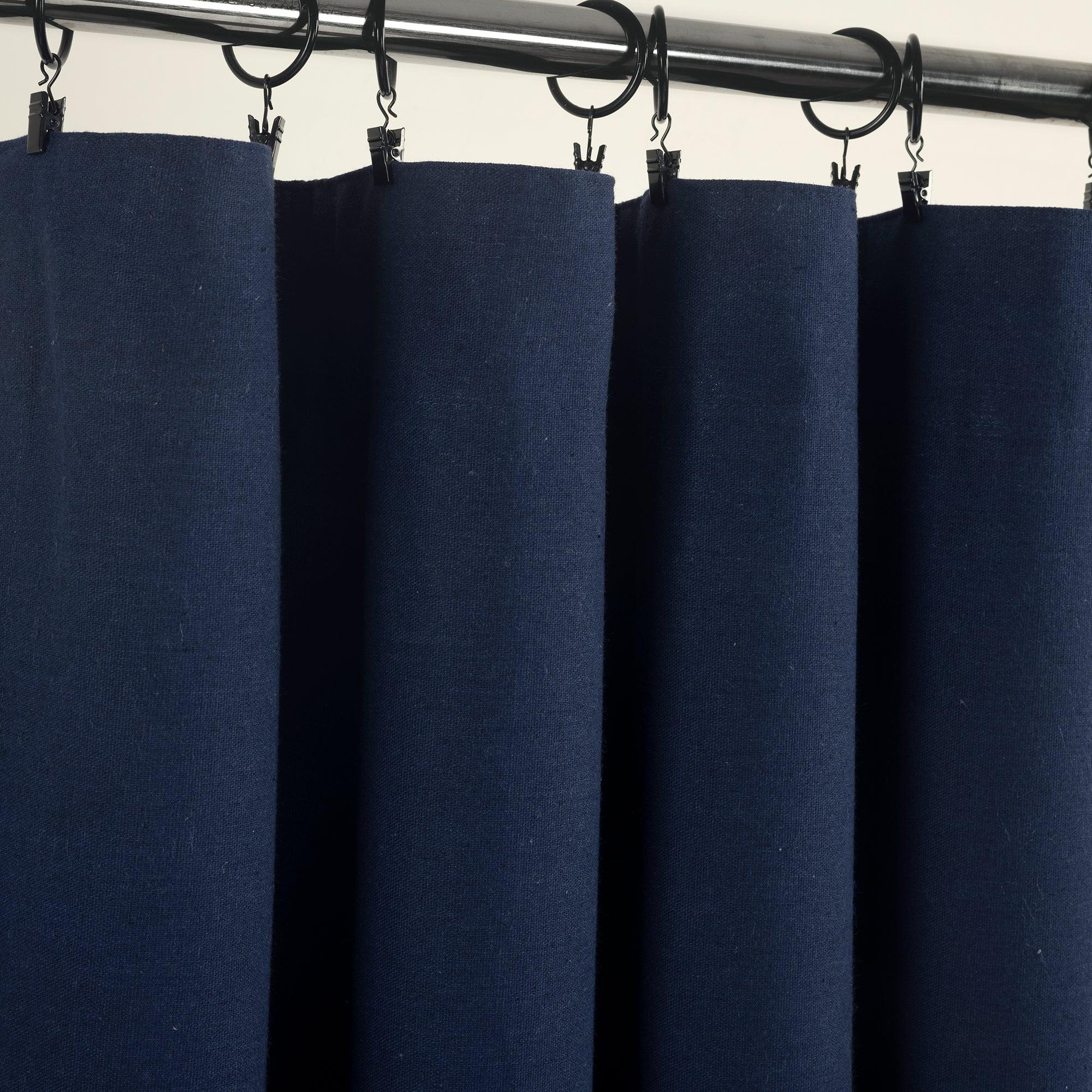 Linen Button Lined 100% Blackout Window Curtain Panel