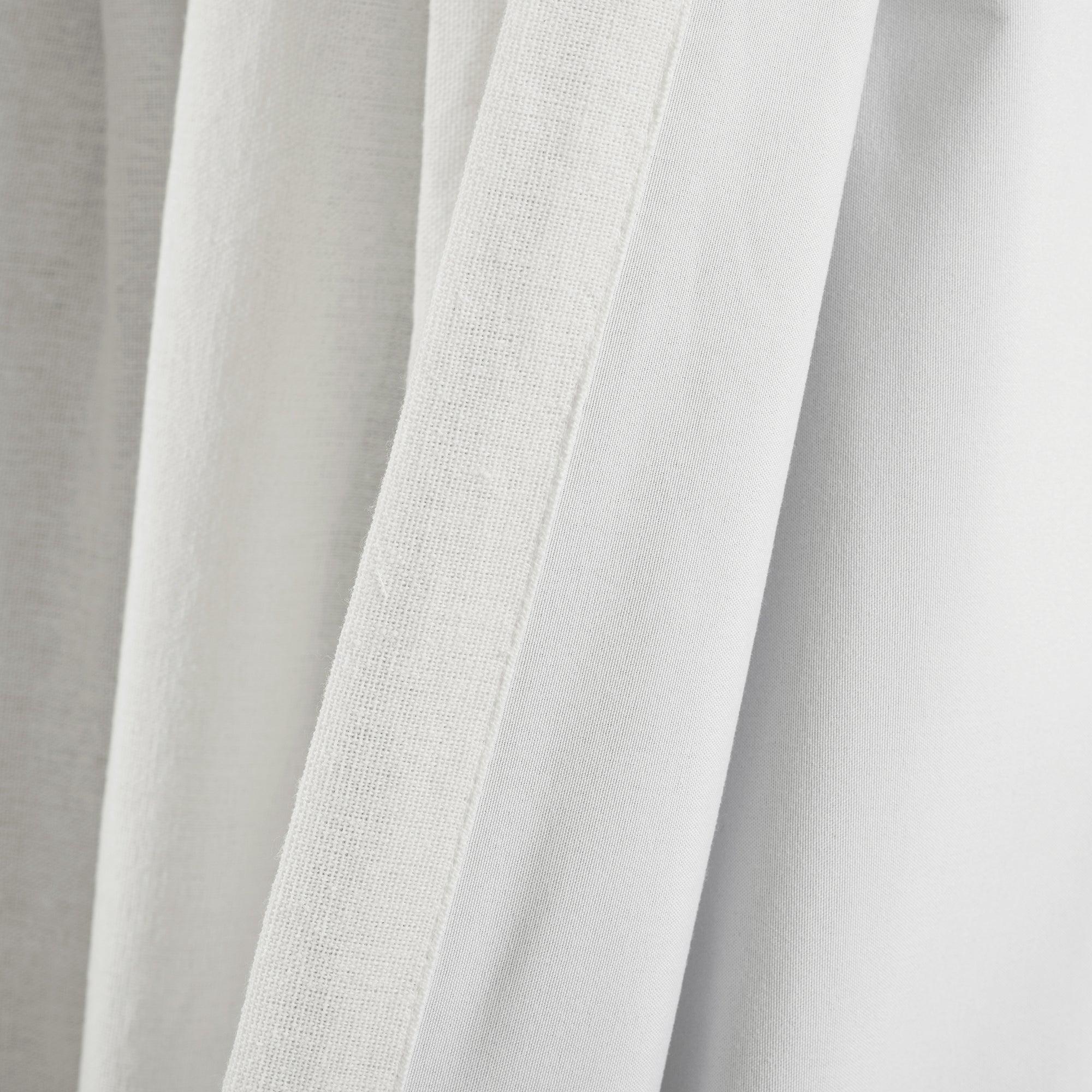 Linen Button Lined 100% Blackout Window Curtain Panel