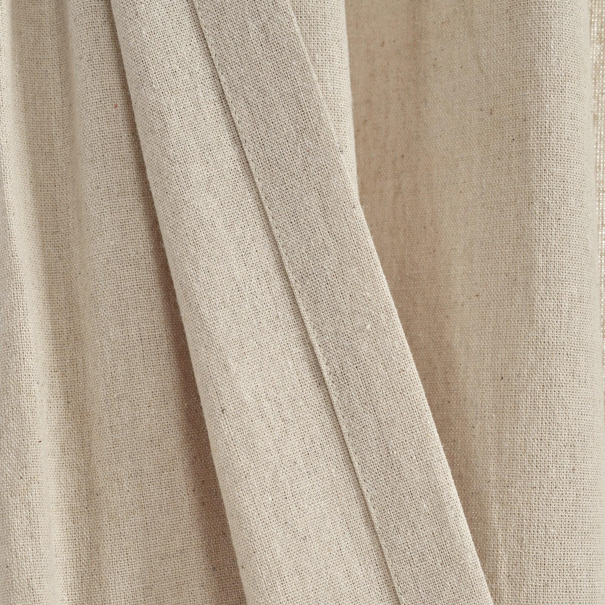 Linen Button Pinched Pleat Window Curtain Panel