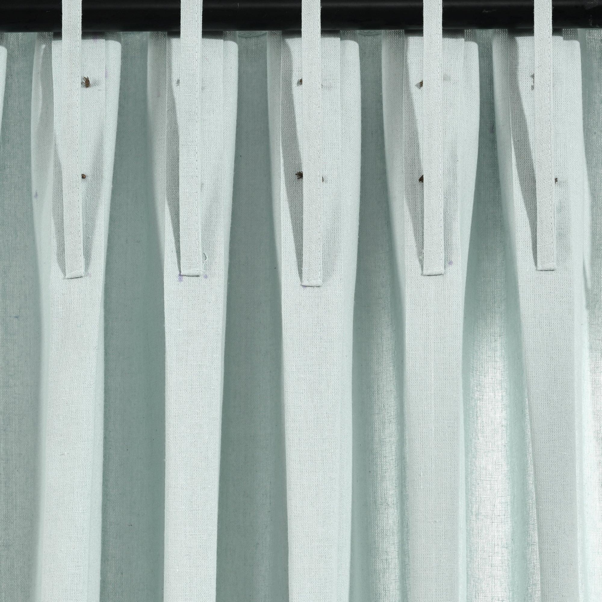 Linen Button Pinched Pleat Window Curtain Panel