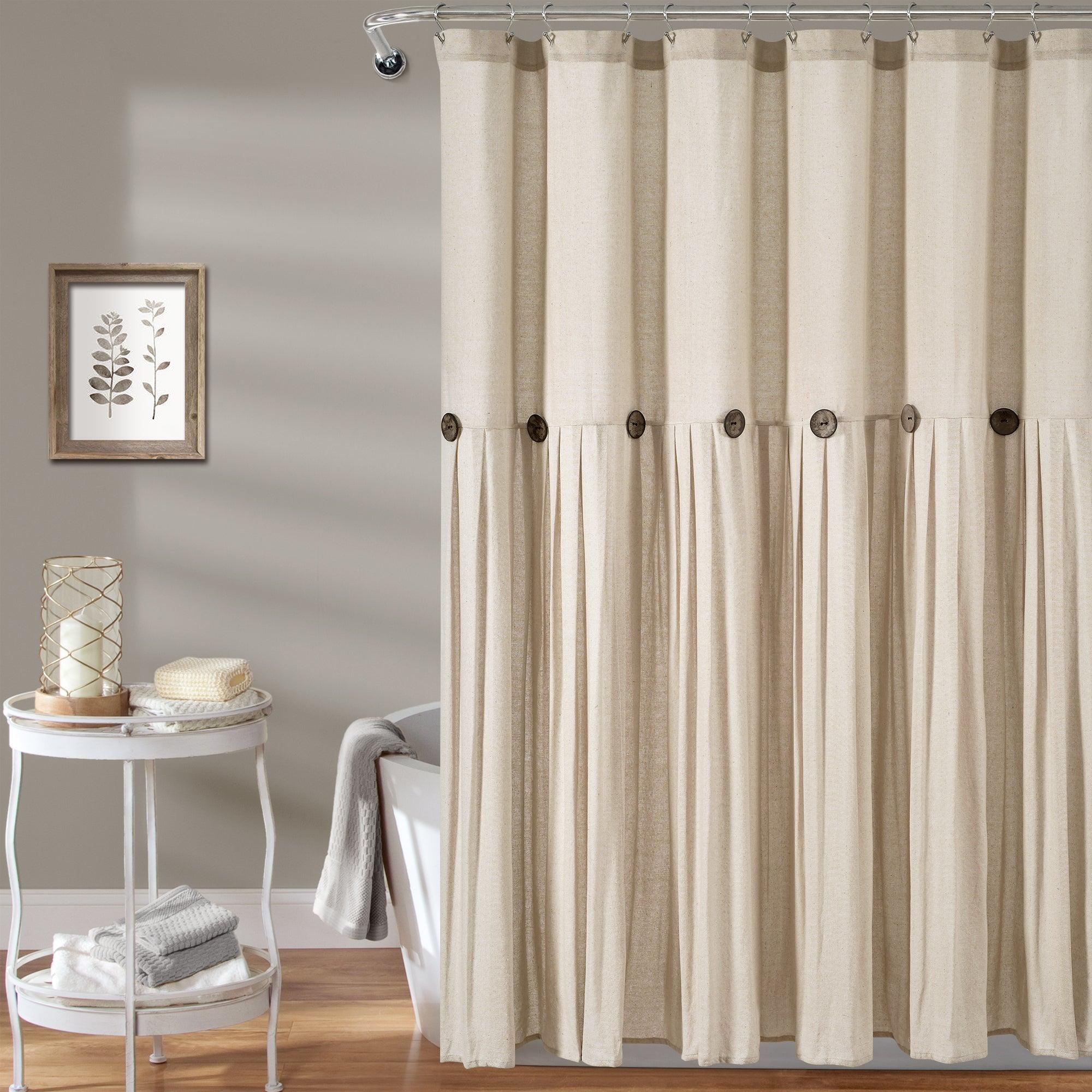 Linen Button Shower Curtain