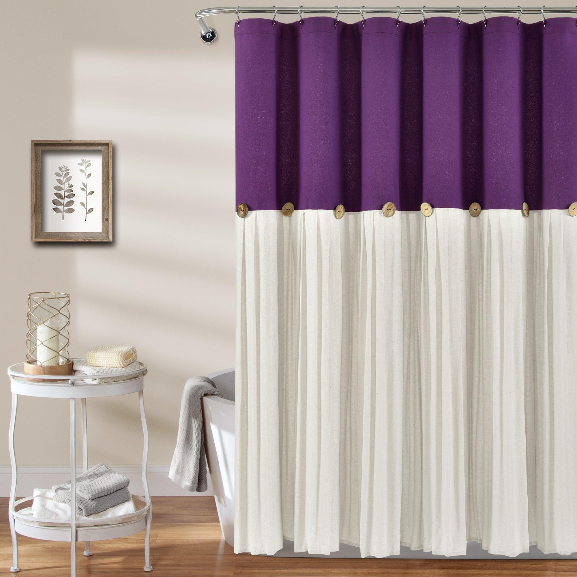 Linen Button Shower Curtain