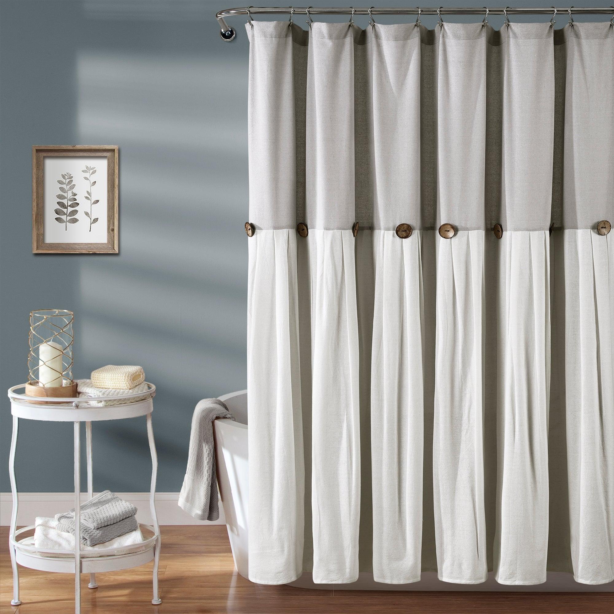 Linen Button Shower Curtain