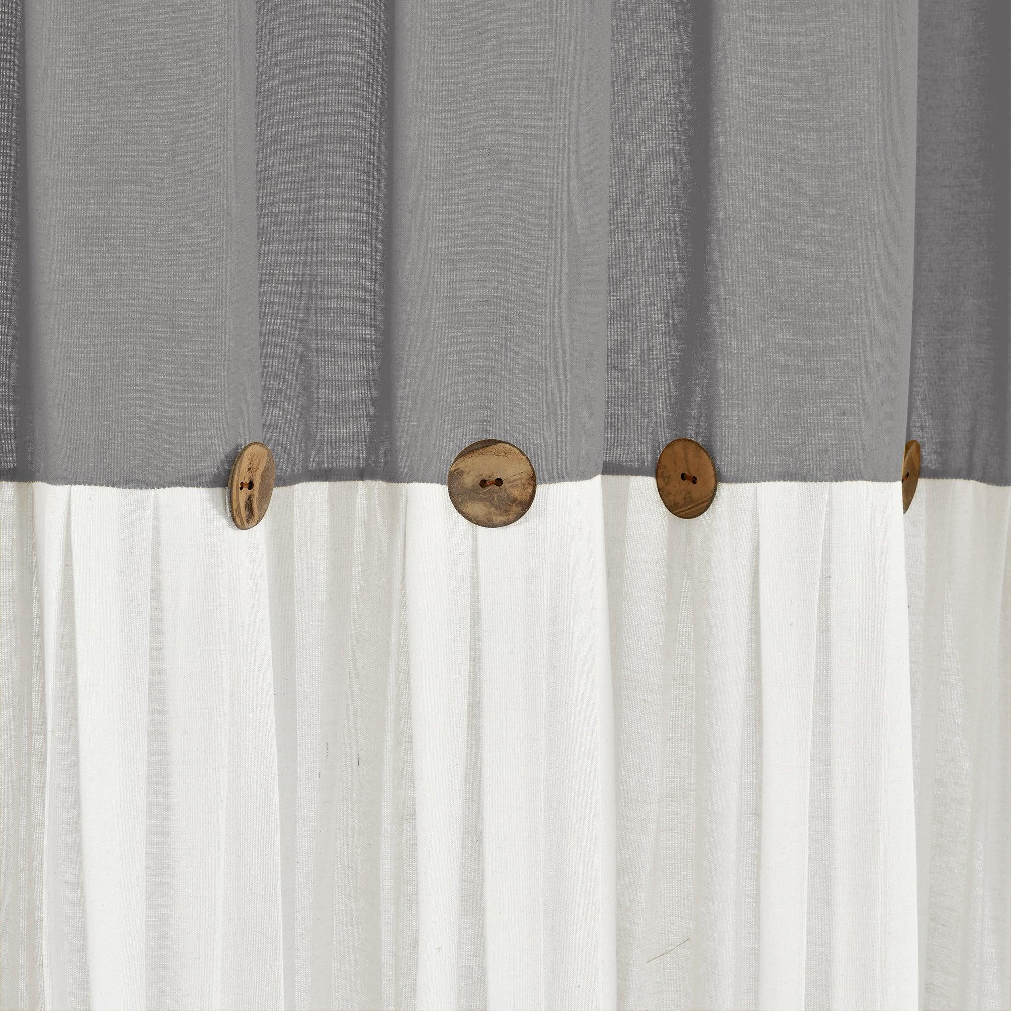 Linen Button Shower Curtain