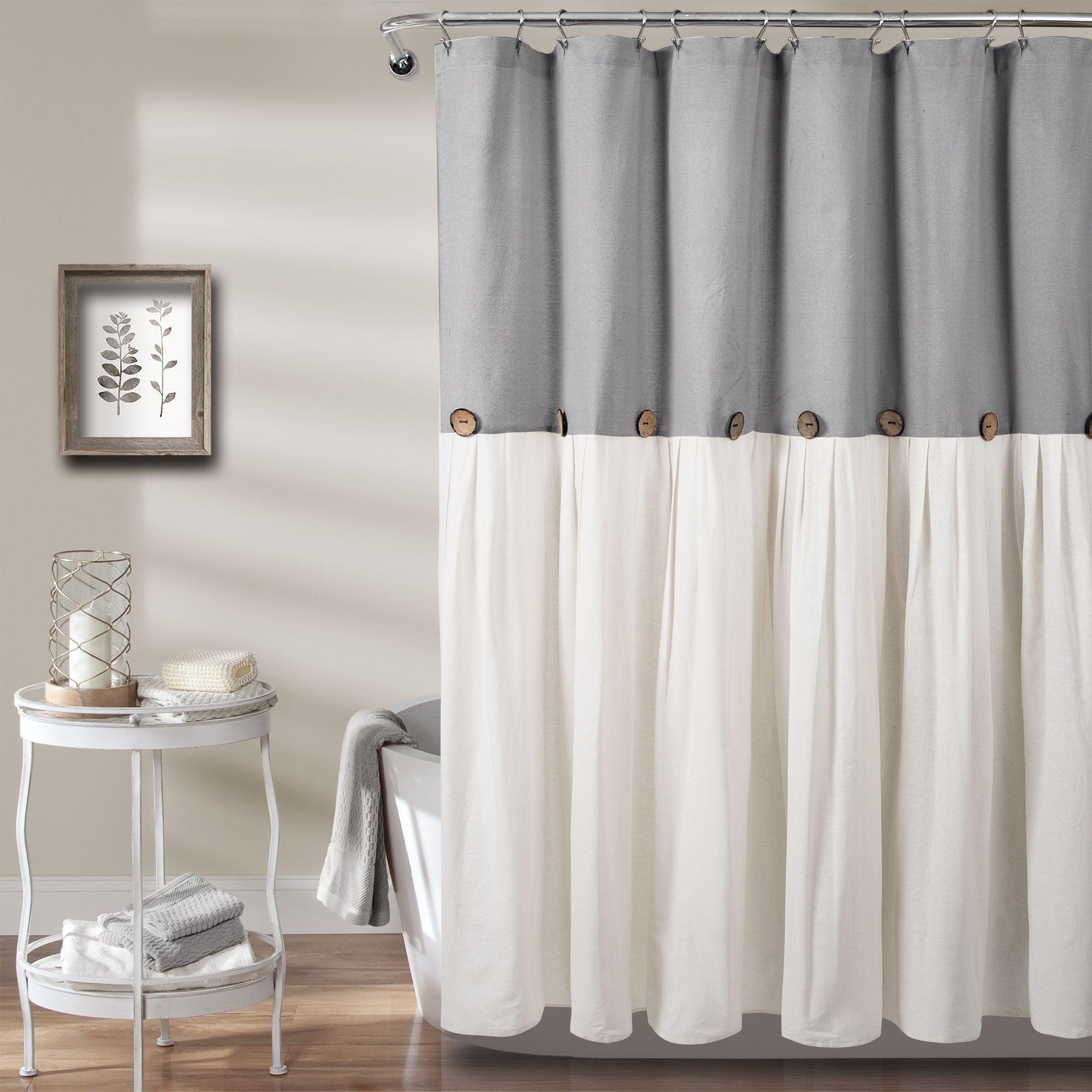 Linen Button Shower Curtain