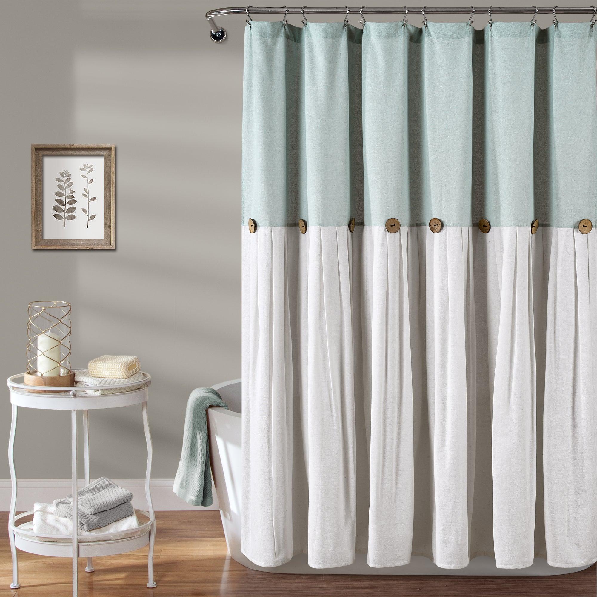 Linen Button Shower Curtain