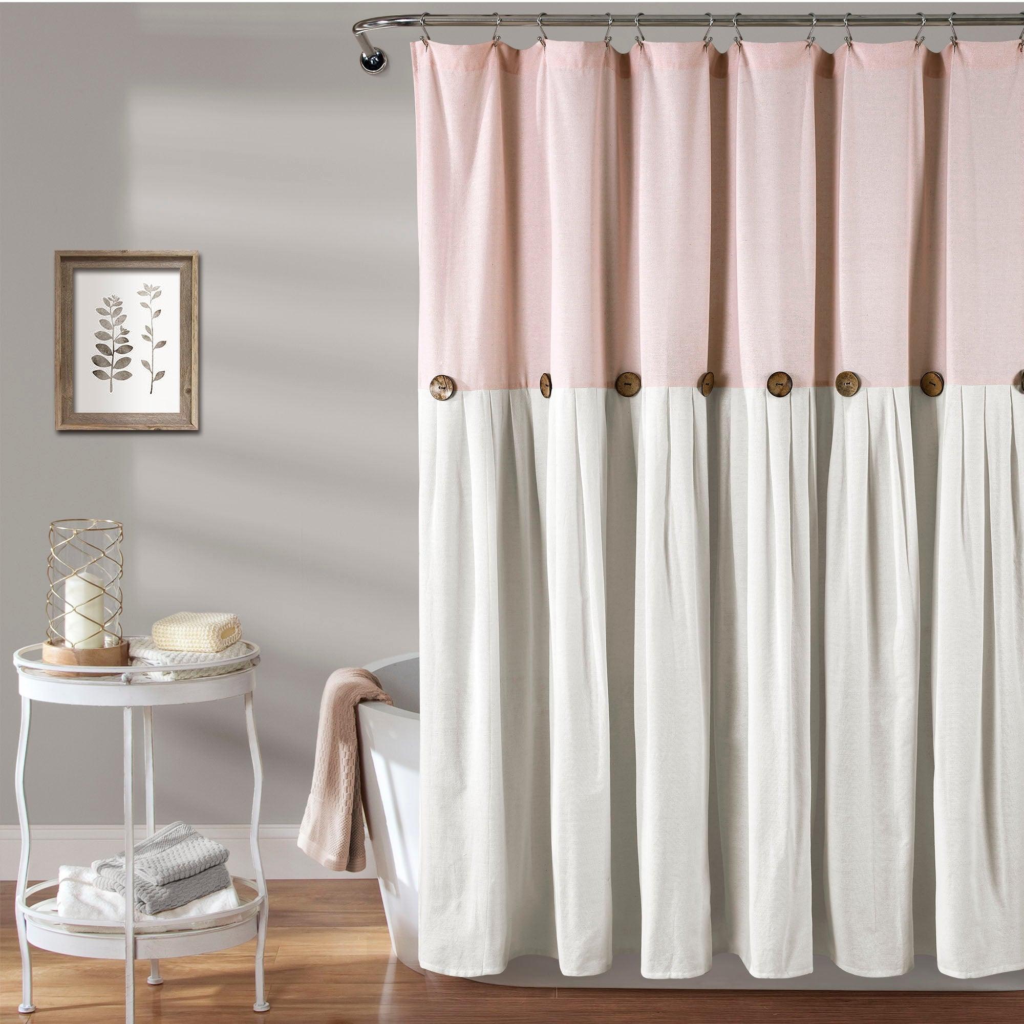 Linen Button Shower Curtain