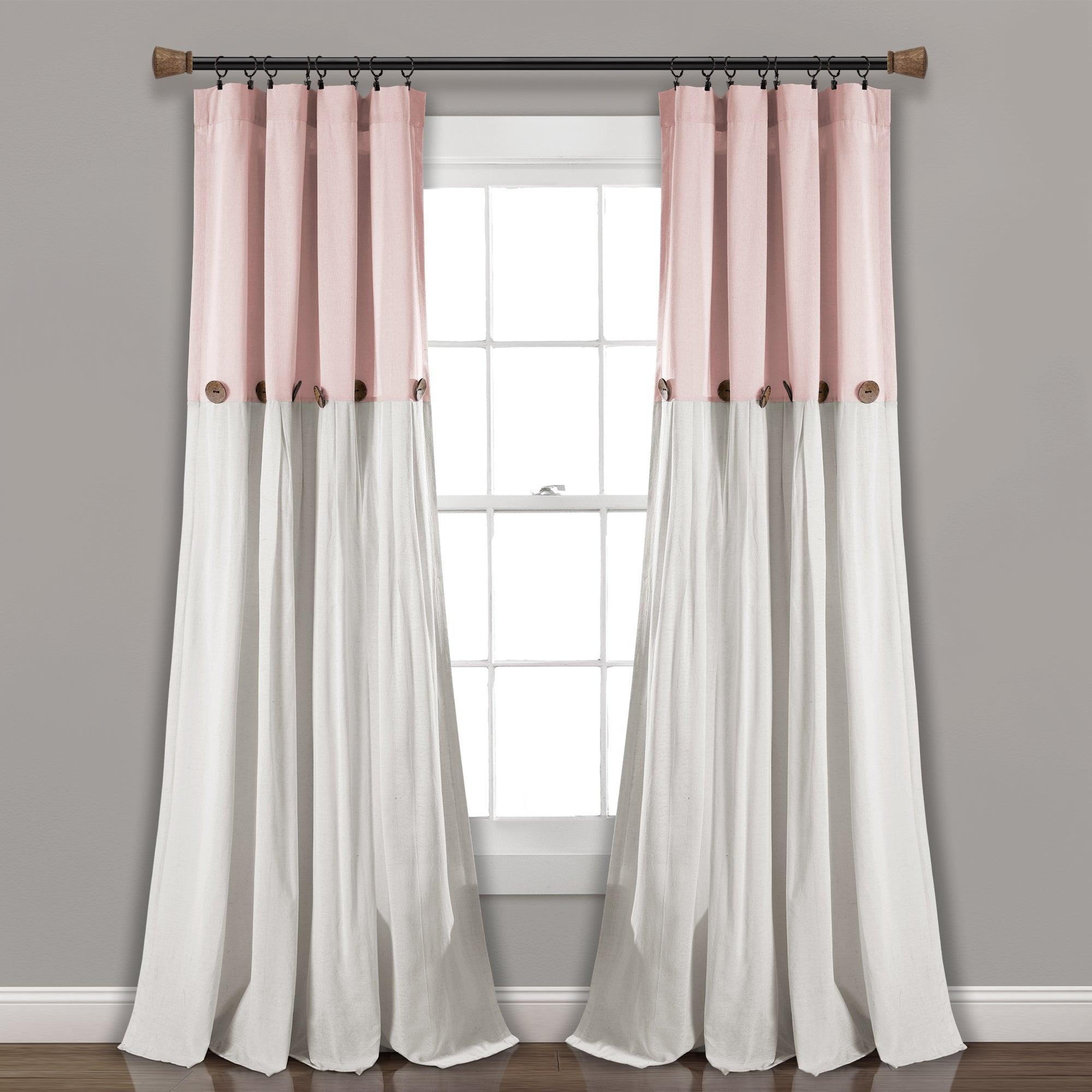 Linen Button Window Curtain Panel