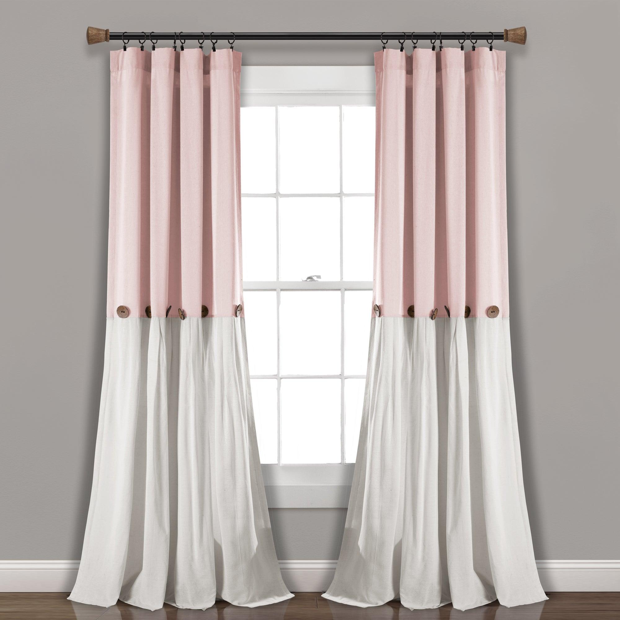 Linen Button Window Curtain Panel