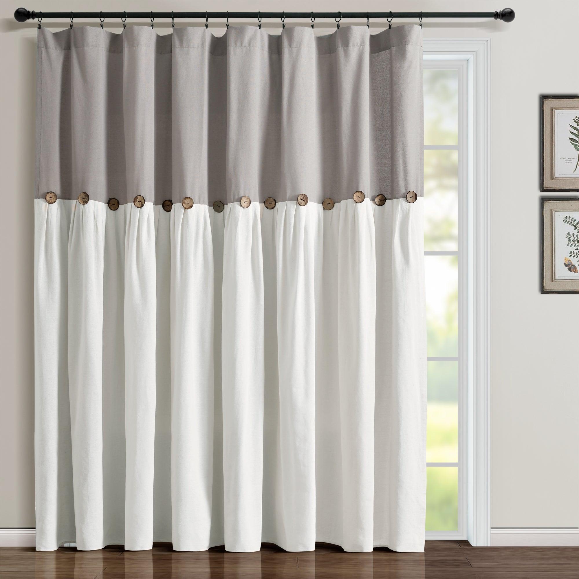 Linen Button Window Curtain Panel