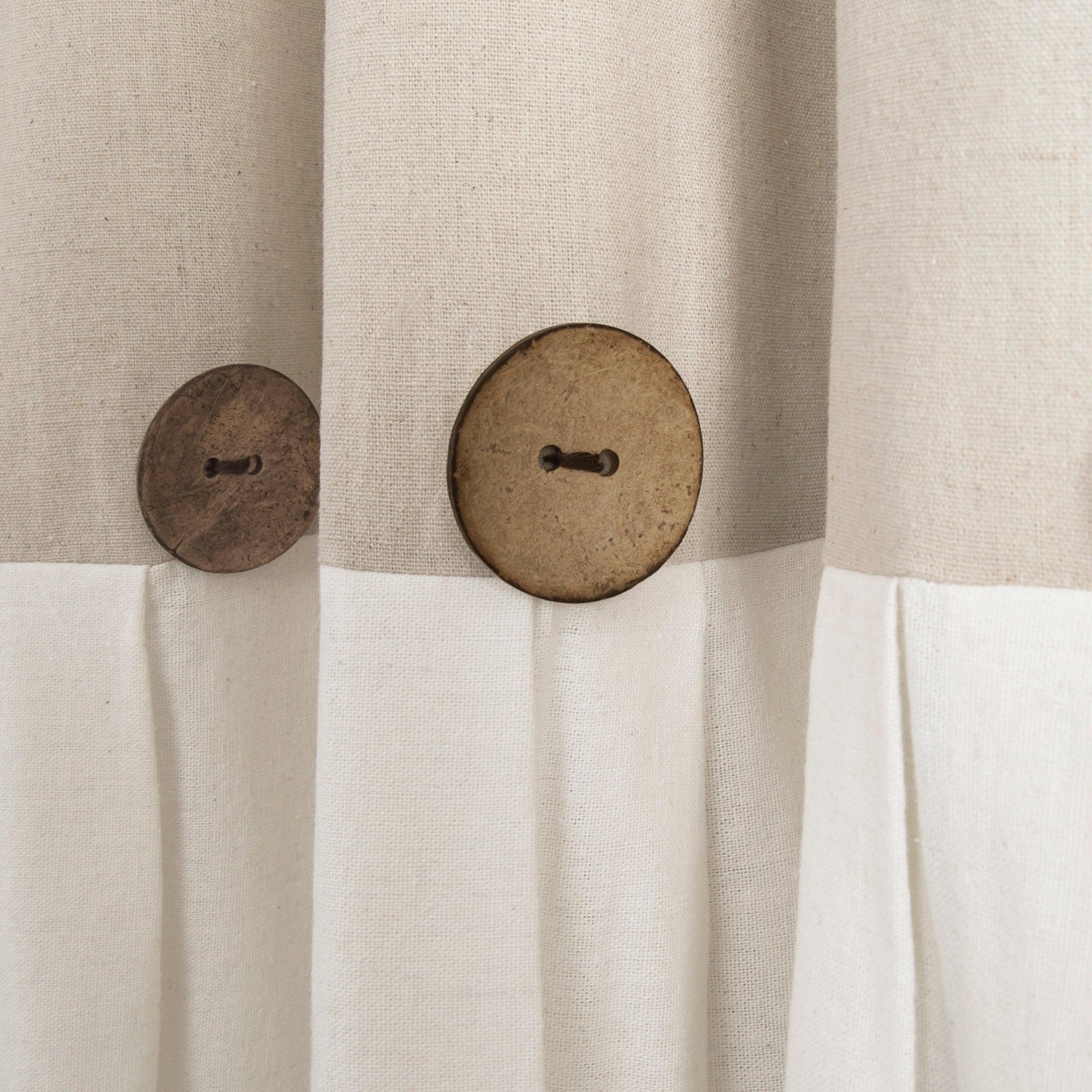 Linen Button Window Curtain Panel