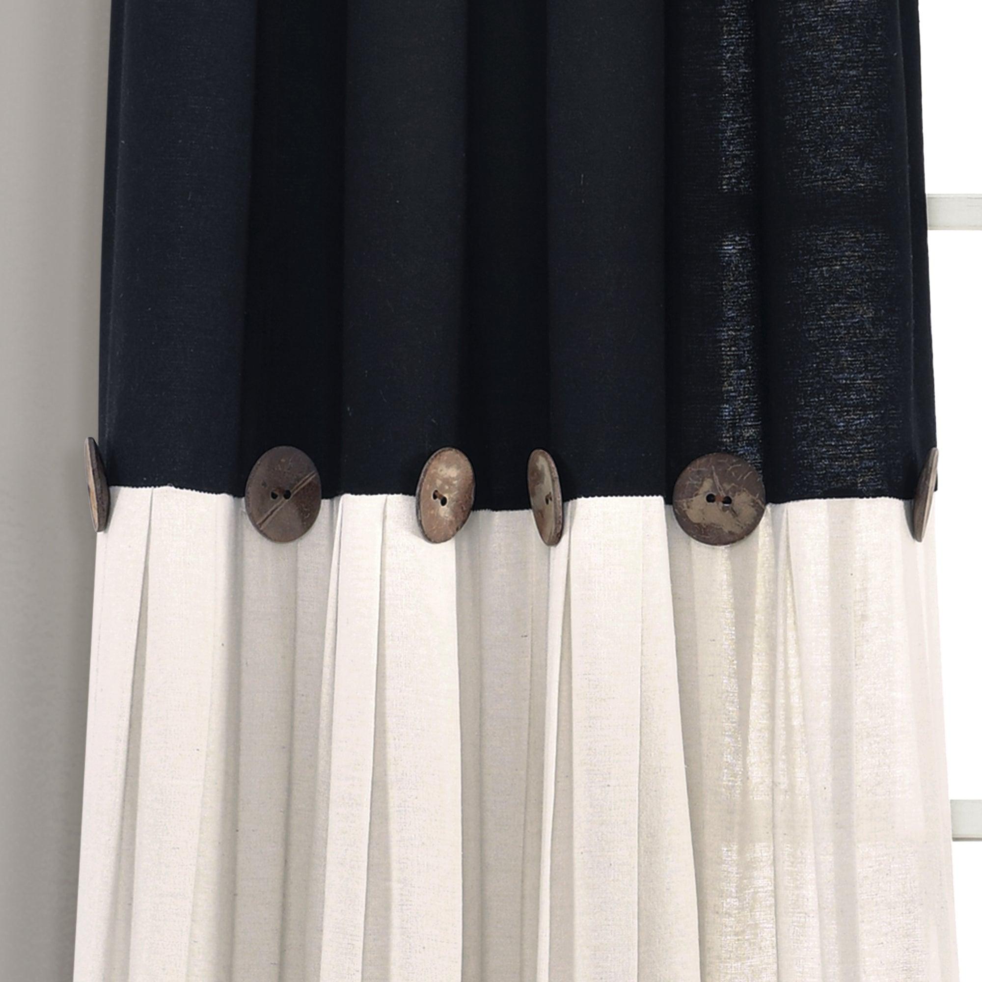 Linen Button Window Curtain Panel