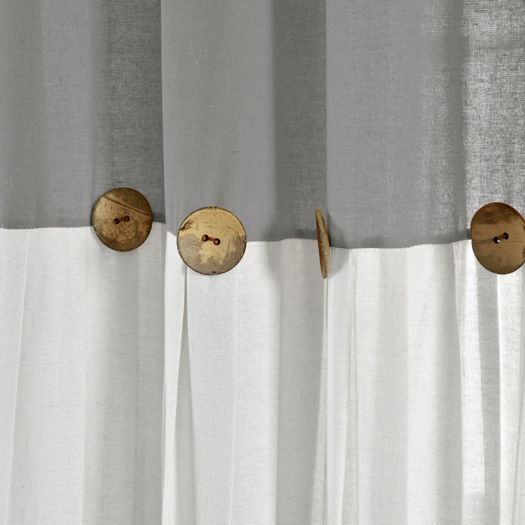 Linen Button Window Curtain Panel