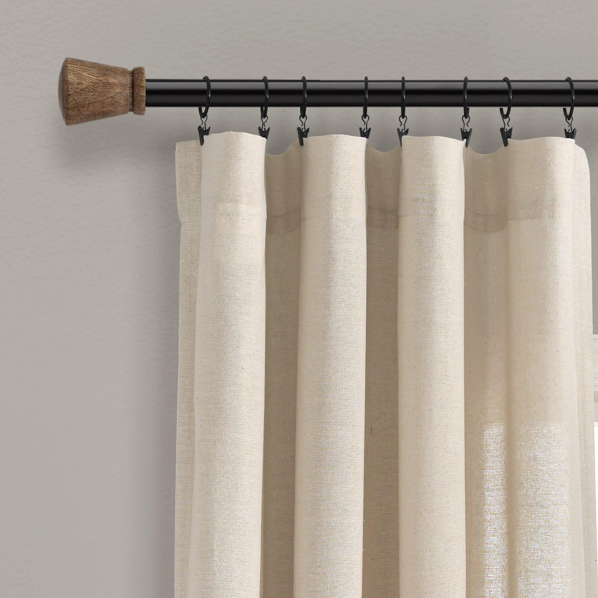 Linen Button Window Curtain Panel