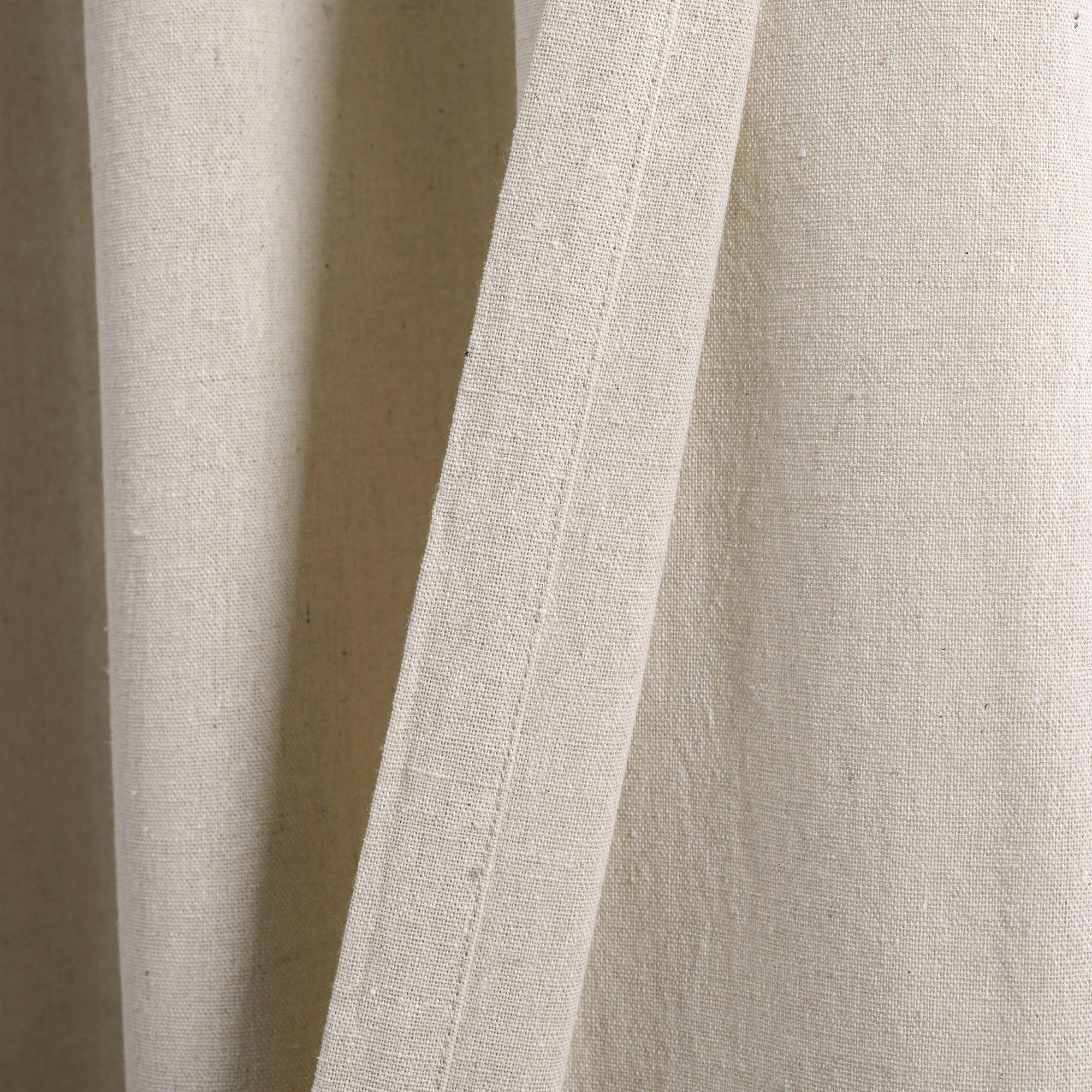 Linen Lace Window Curtain Panel Set