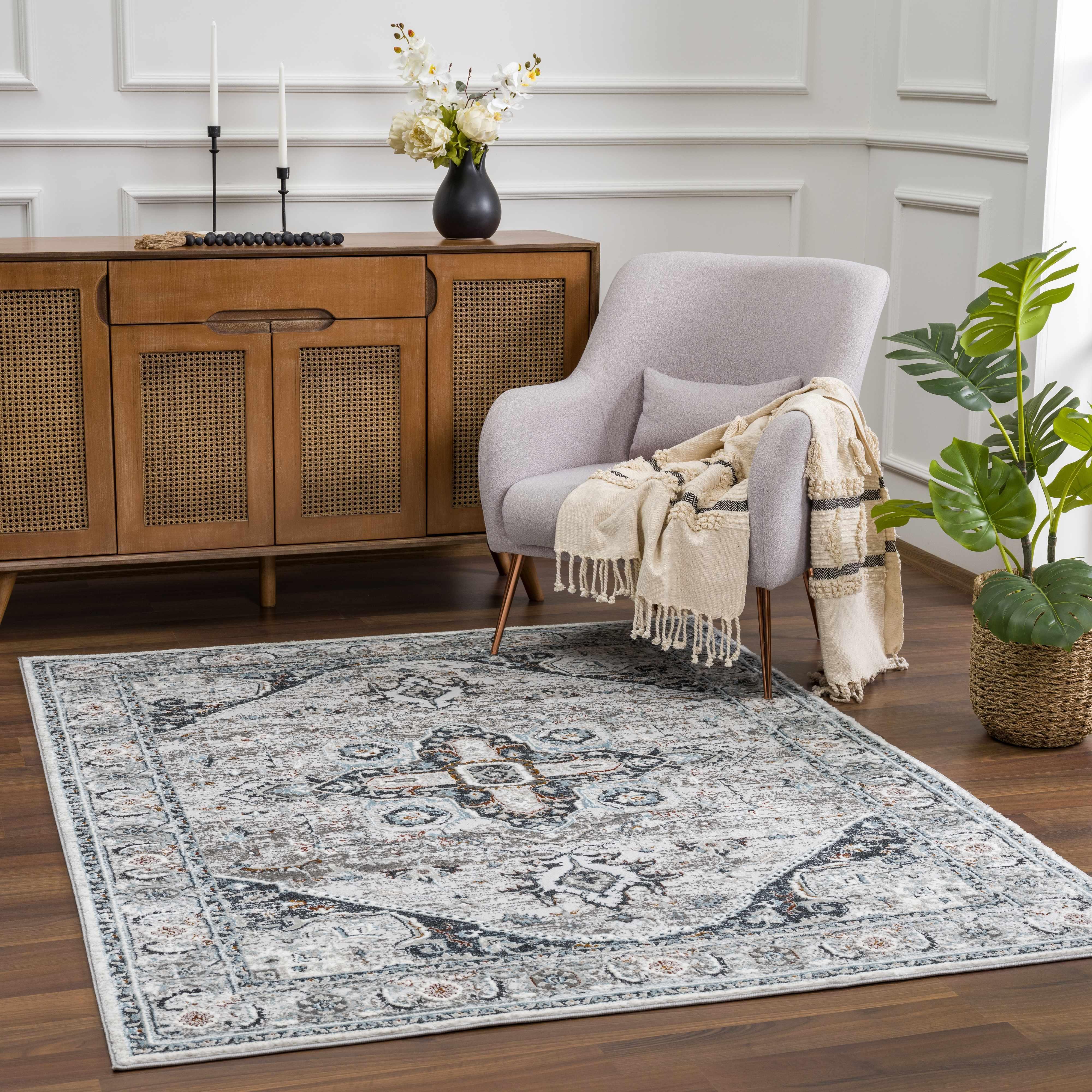 Liverpool Gray & Blue Area Rug