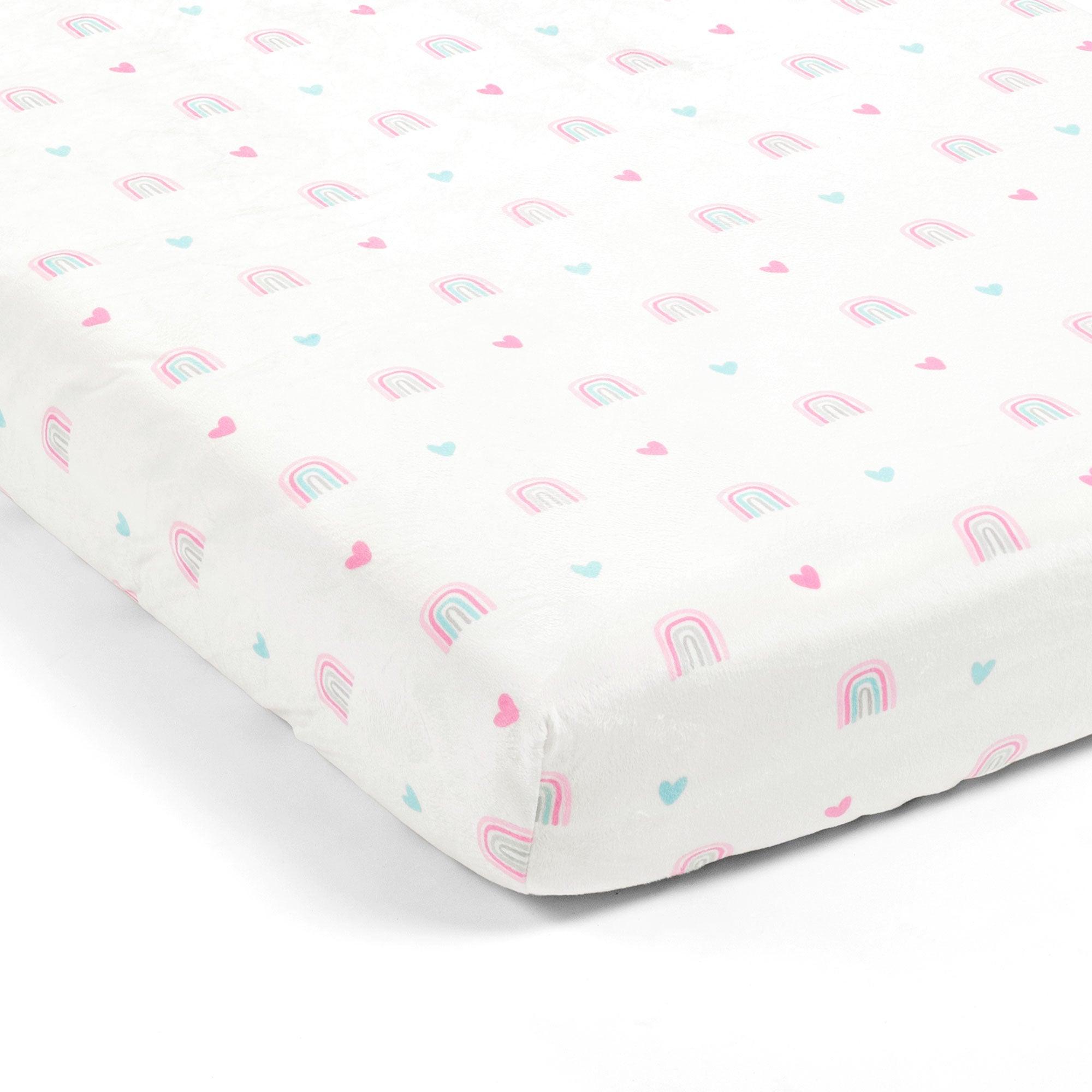 Llama Love Rainbow Soft & Plush Fitted Crib Sheet