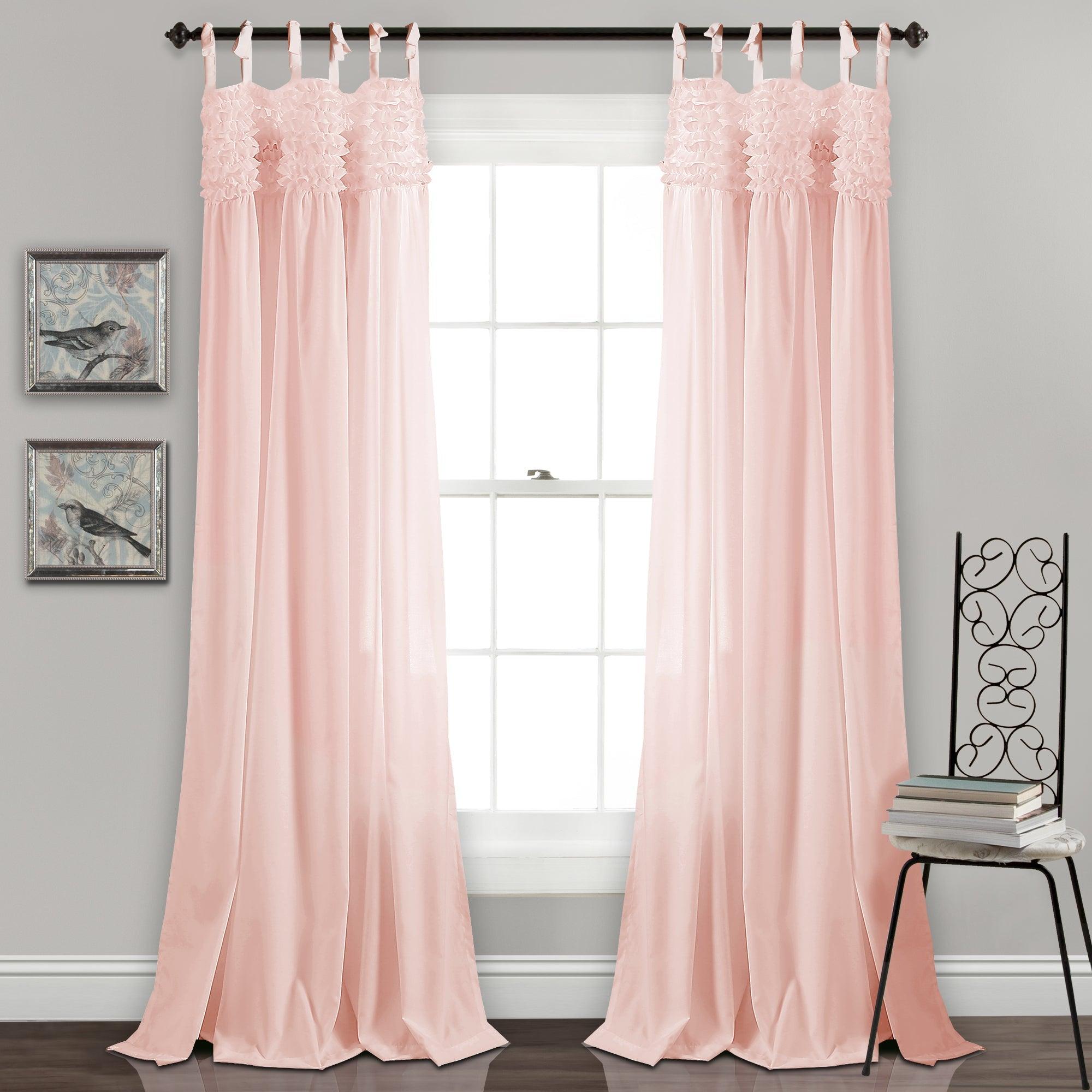 Lydia Ruffle Window Curtain Panel Set