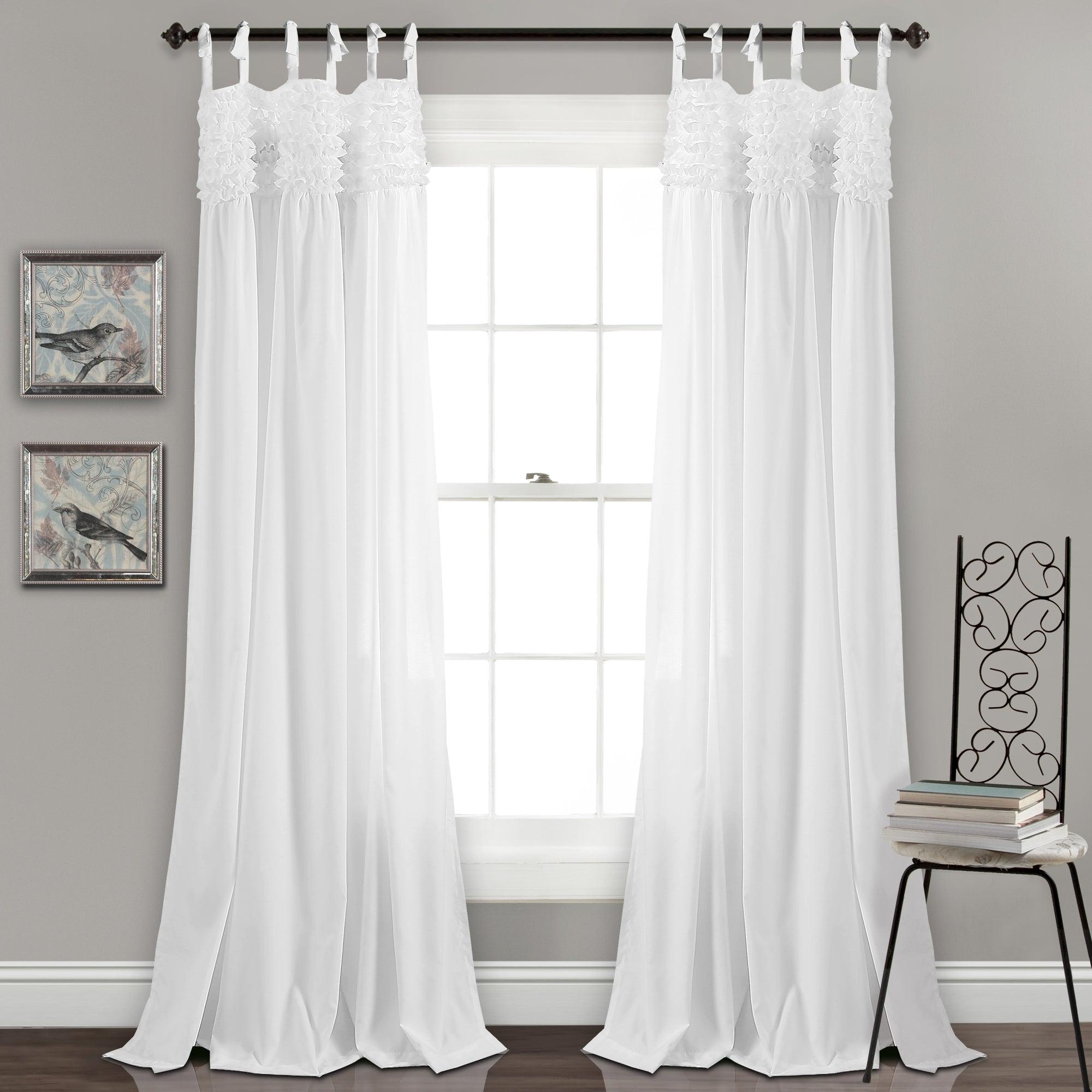 Lydia Ruffle Window Curtain Panel Set