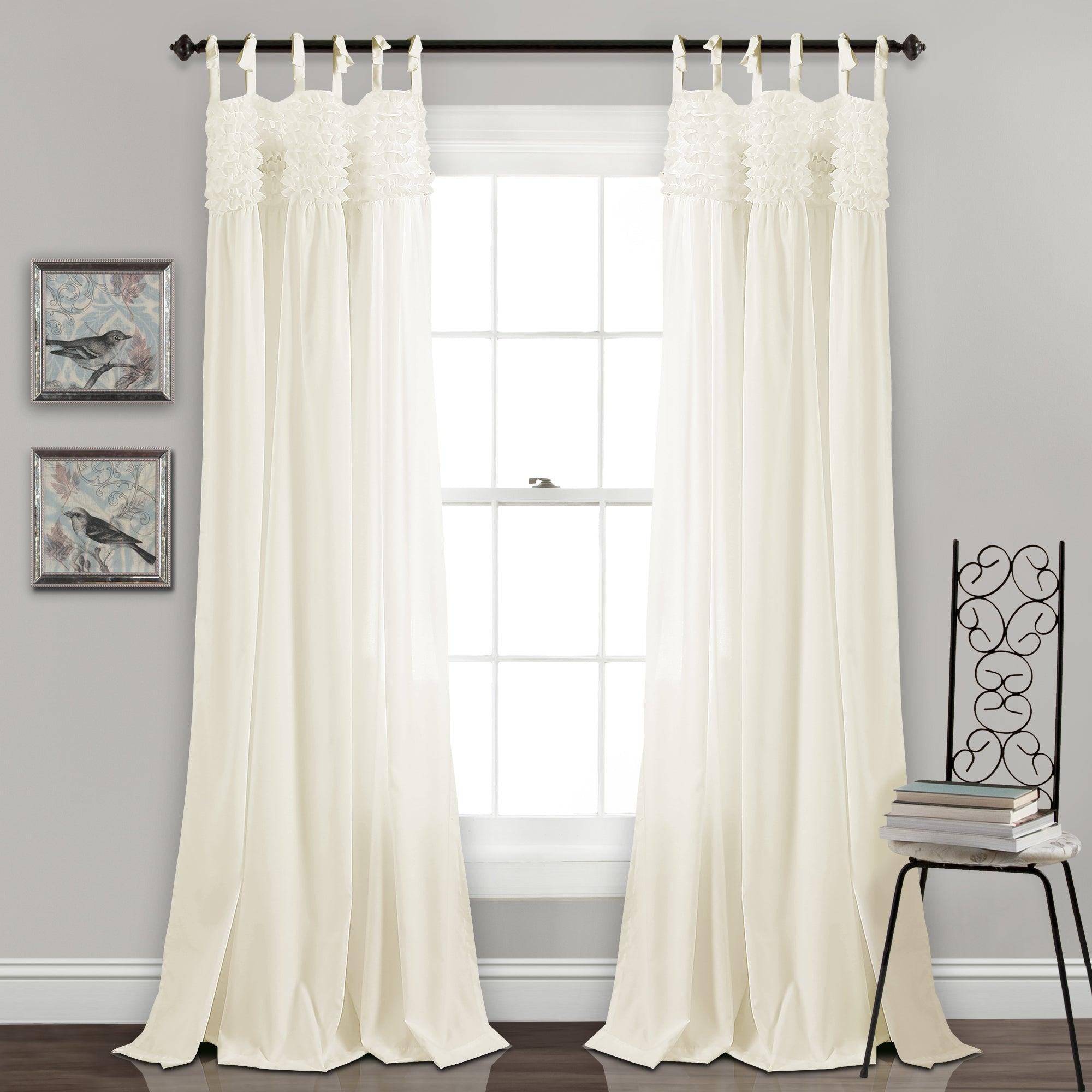 Lydia Ruffle Window Curtain Panel Set