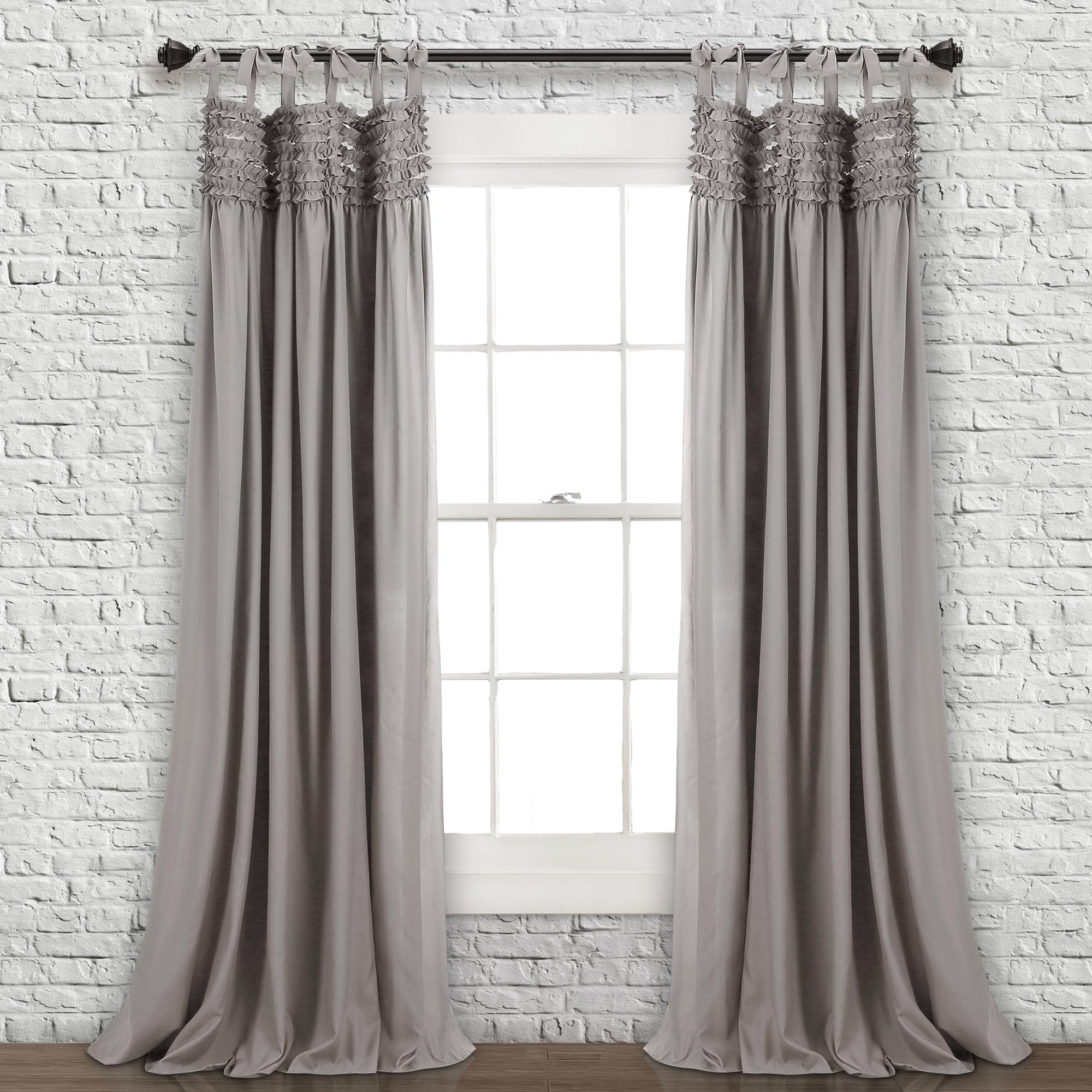 Lydia Ruffle Window Curtain Panel Set