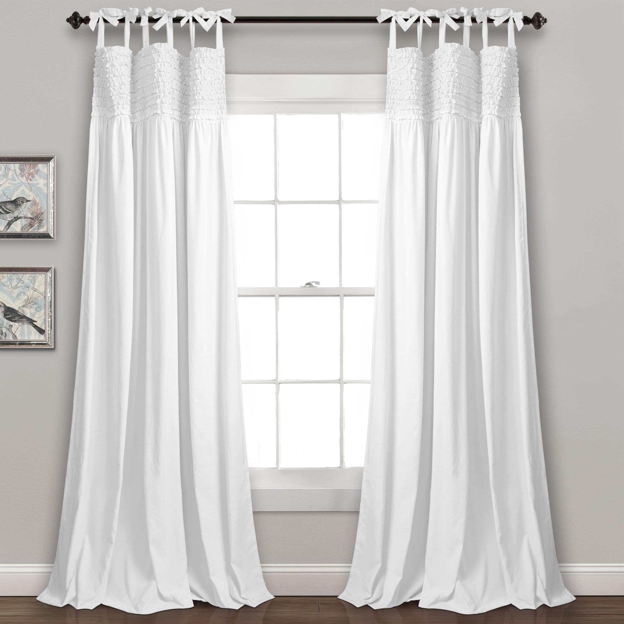 Lydia Ruffle Window Curtain Panel Set