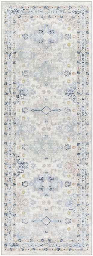 Lynch Traditional Light Blue Washable Area Rug