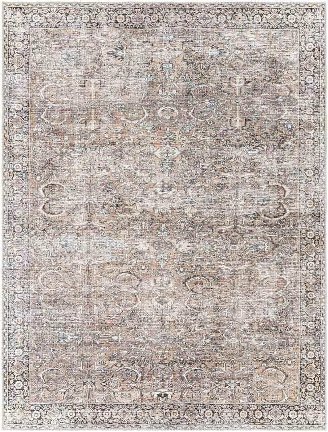 Marathovounos Traditional Brown Washable Area Rug