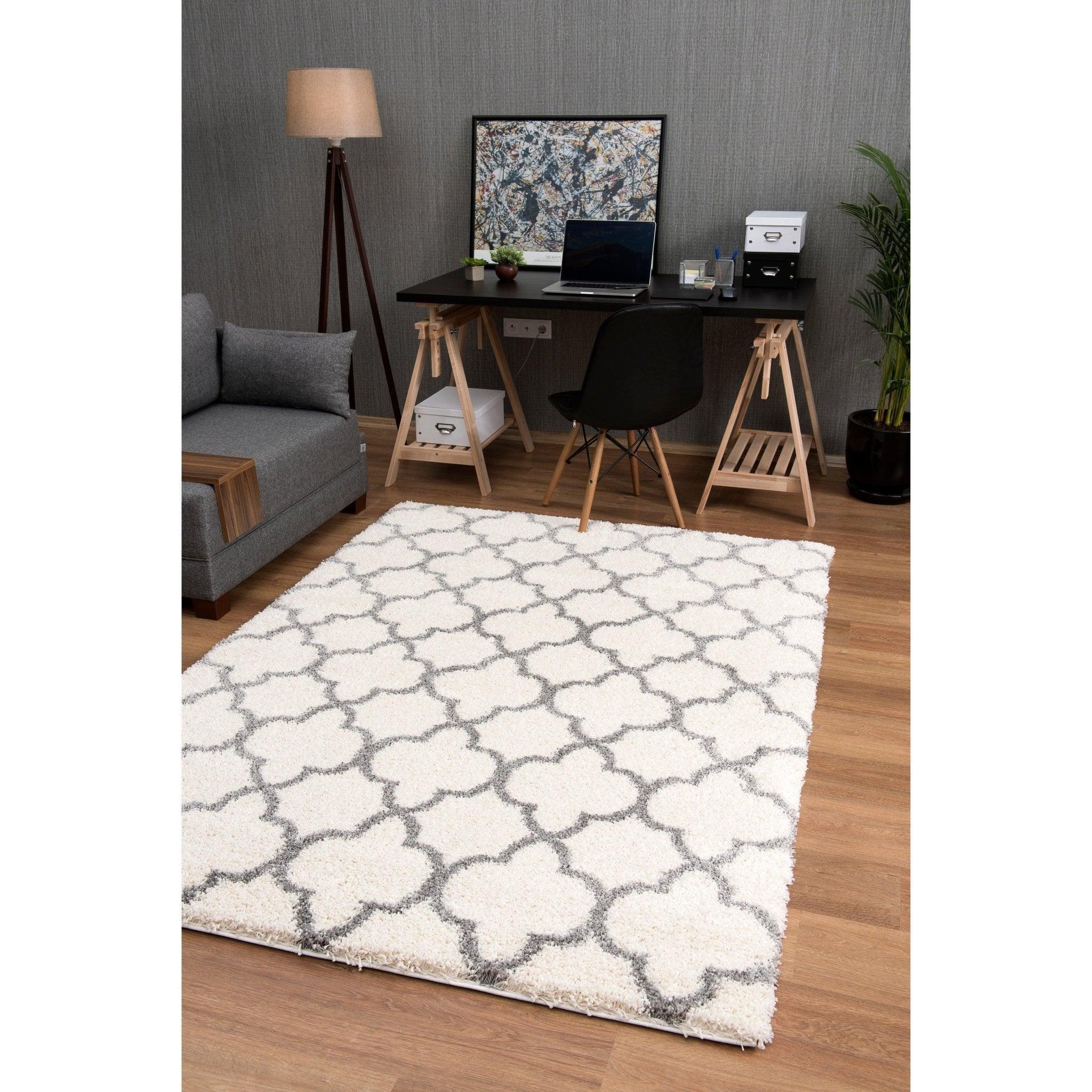 Mario Shag Collection Trellis Area Rug 5’3” x 7’3”