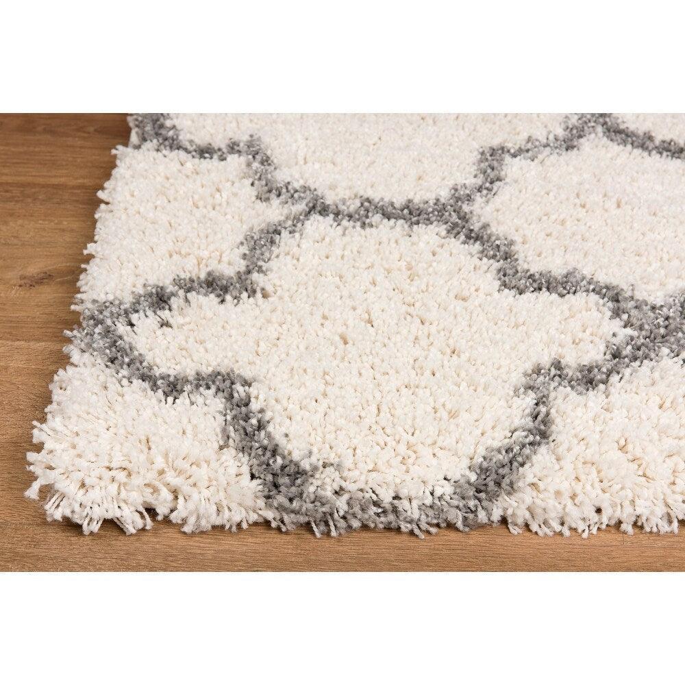 Mario Shag Collection Trellis Area Rug 5’3” x 7’3”