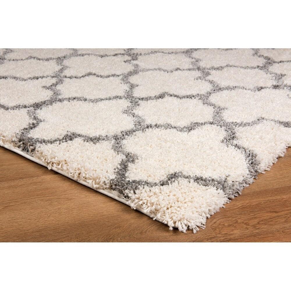 Mario Shag Collection Trellis Area Rug 5’3” x 7’3”