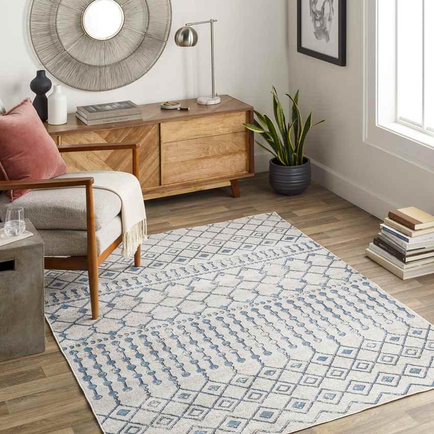 Mary Global Light Gray Washable Area Rug