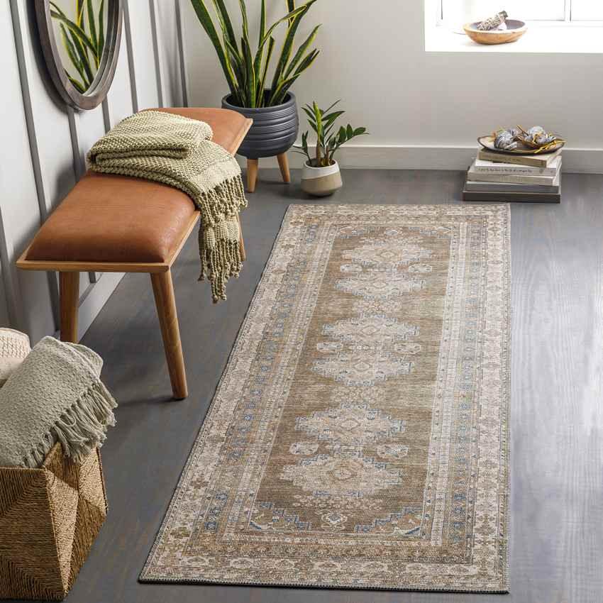 McCordsville Traditional Brown Washable Area Rug