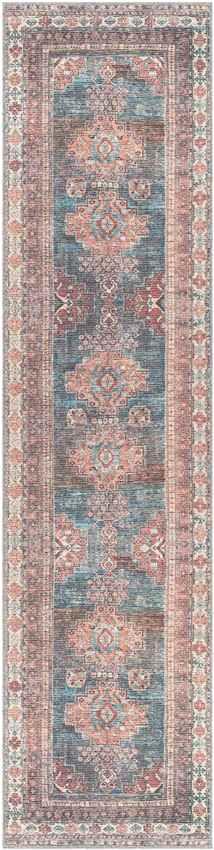 McCordsville Traditional Coral Washable Area Rug