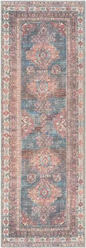 McCordsville Traditional Coral Washable Area Rug