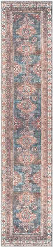 McCordsville Traditional Coral Washable Area Rug