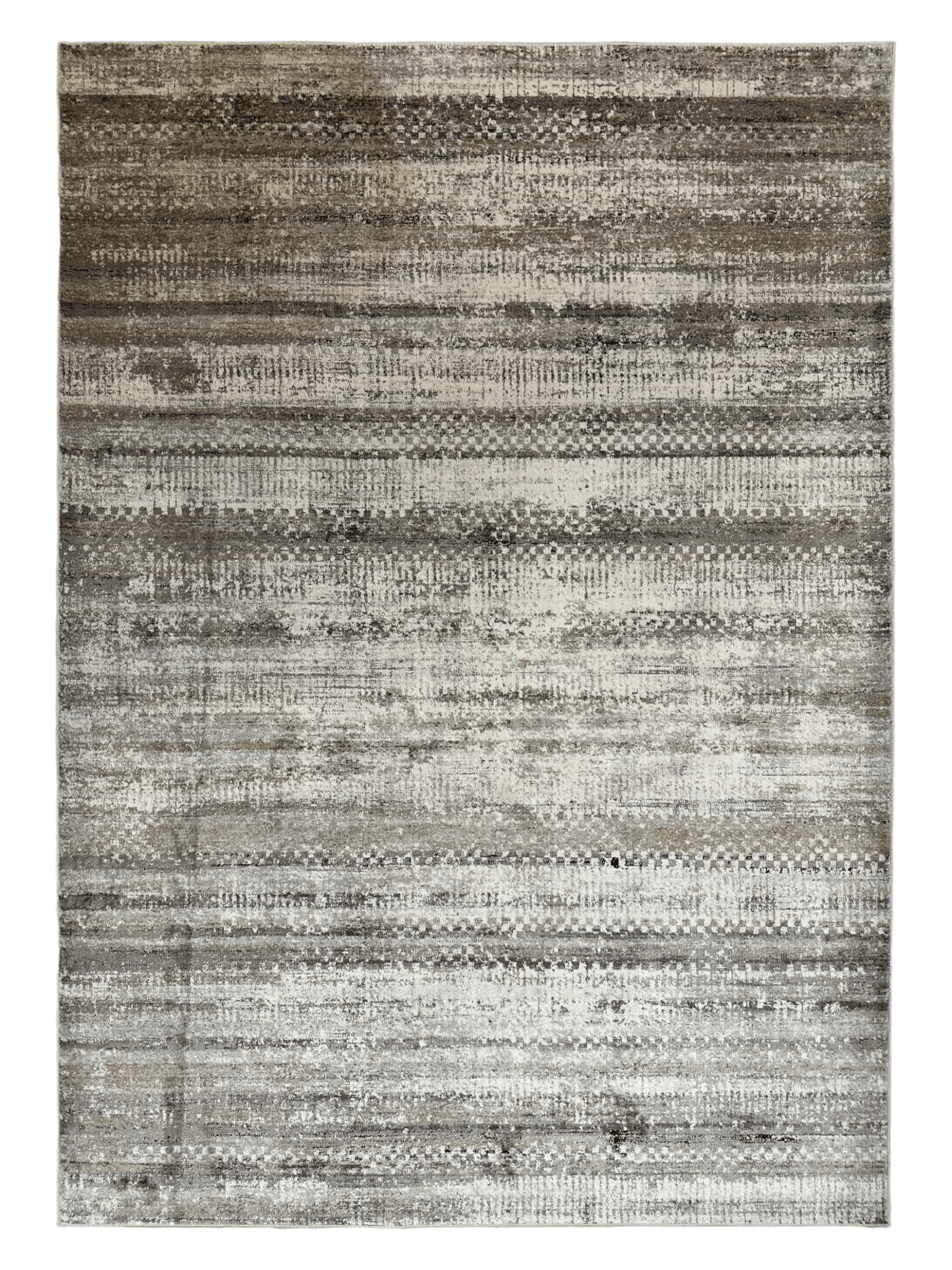 MDA Cream/Anthracite Contemporary Machine Made Polypropylene Area Rug - 5'3" x 7'3"