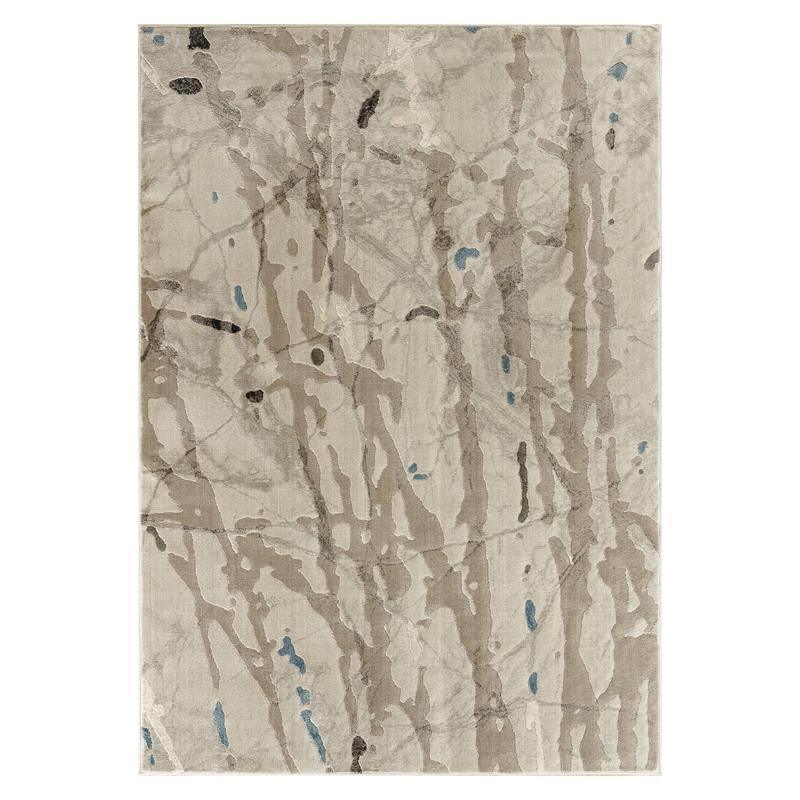 MDA Home Impression Abstract Traditional Fabric Area Rug in in Beige/Gray 5'x7’5”