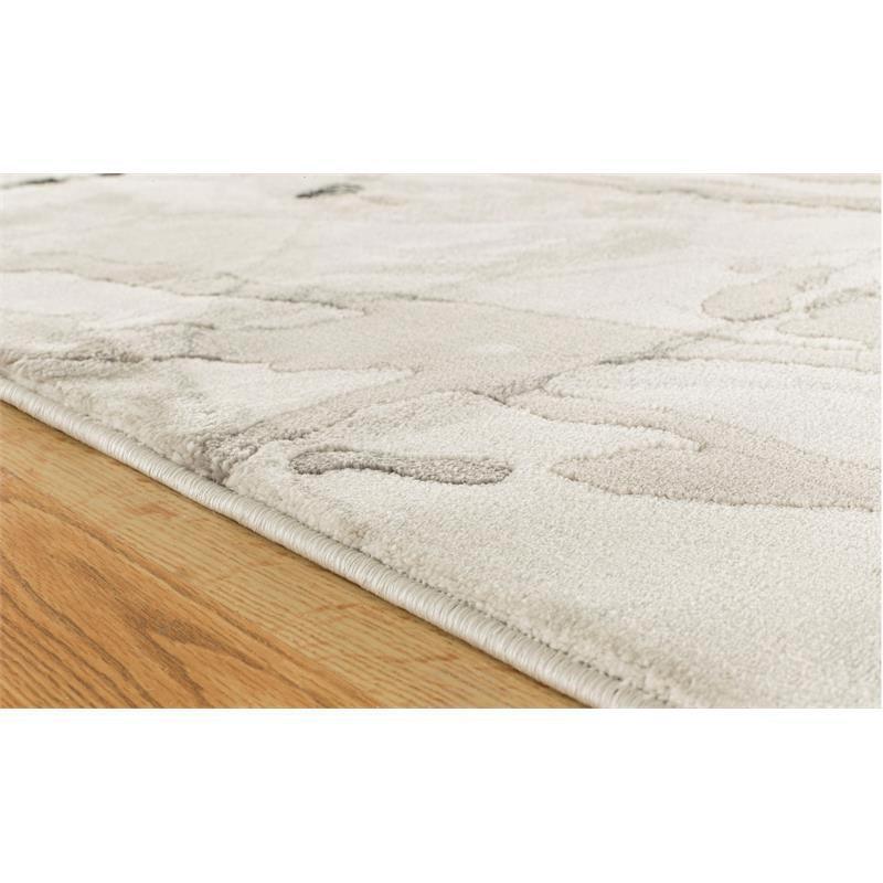 MDA Home Impression Abstract Traditional Fabric Area Rug in in Beige/Gray 5'x7’5”