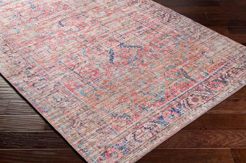 Medaryville Traditional Blush Washable Area Rug