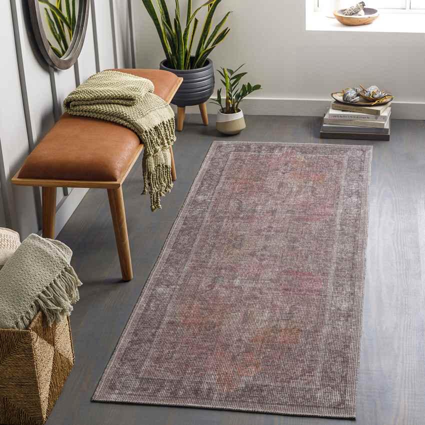 Millersburg Traditional Red Washable Area Rug