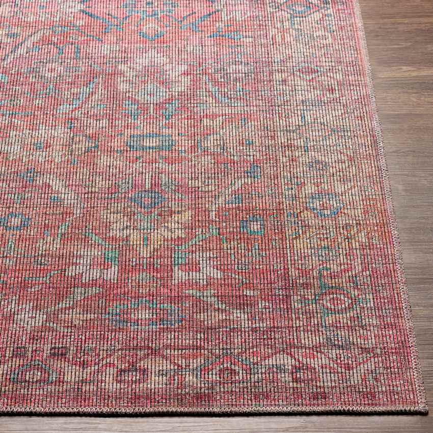 Milltown Traditional Red Washable Area Rug