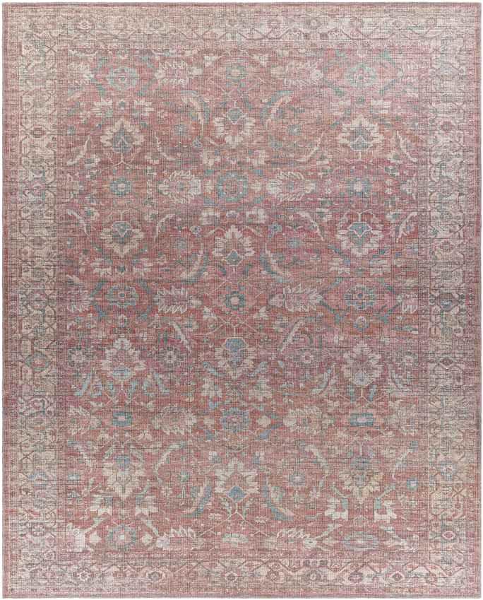 Milltown Traditional Red Washable Area Rug