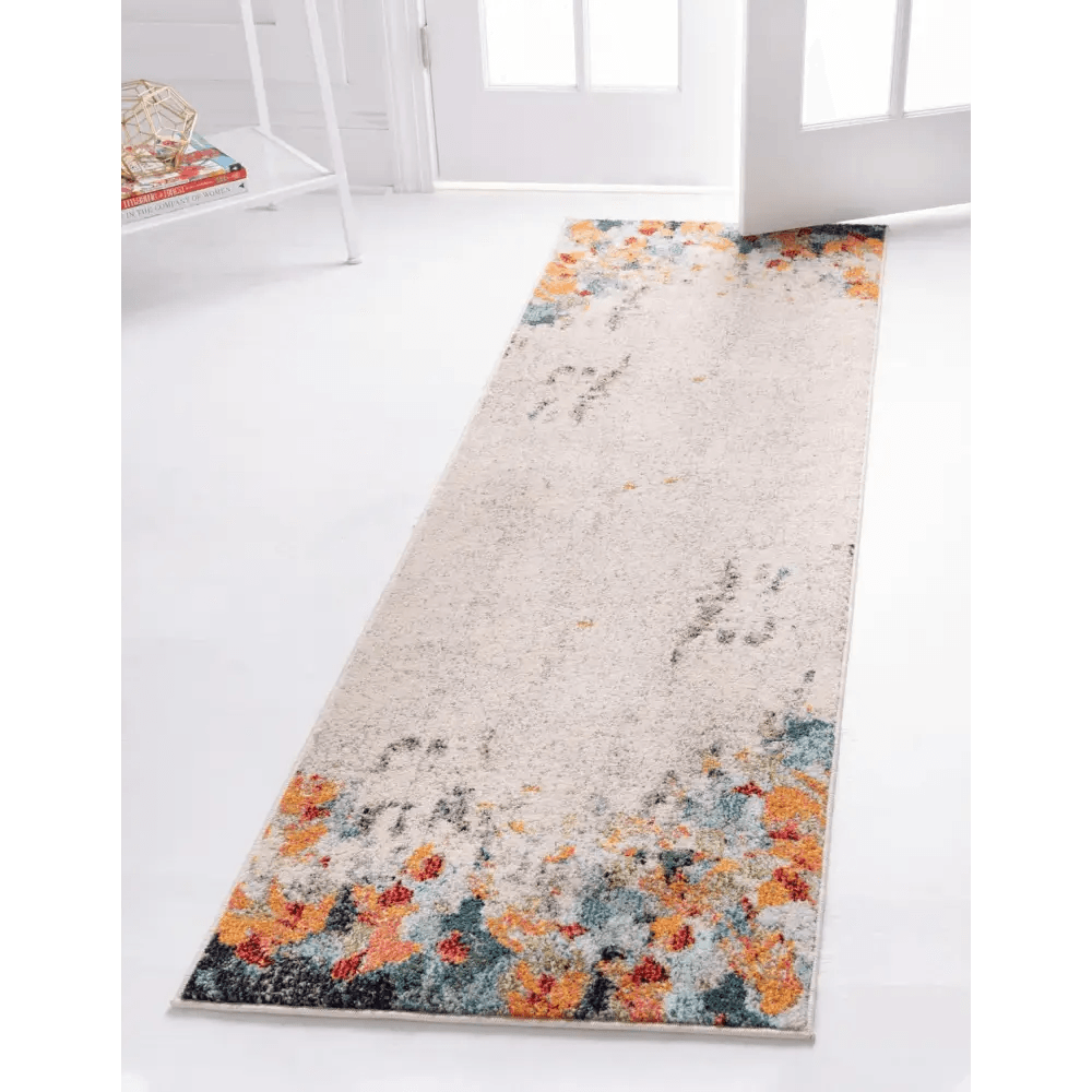 Modern designed coral chromatic rug