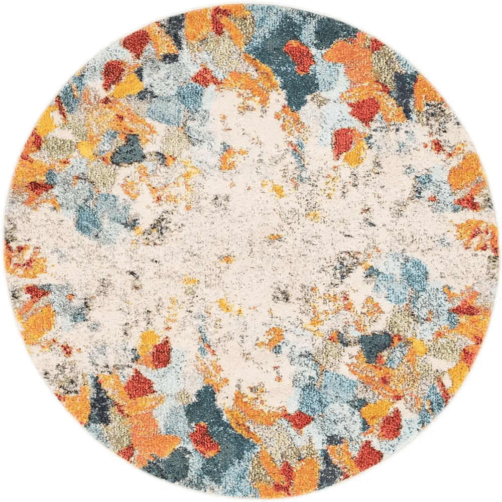 Modern designed coral chromatic rug