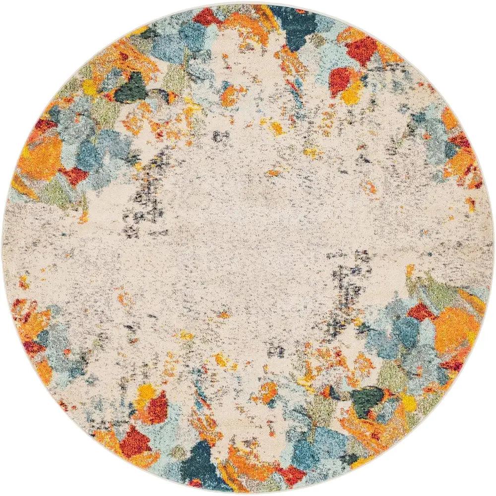 Modern designed coral chromatic rug