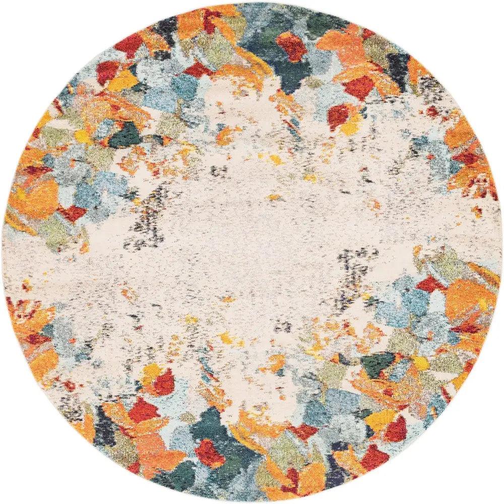 Modern designed coral chromatic rug