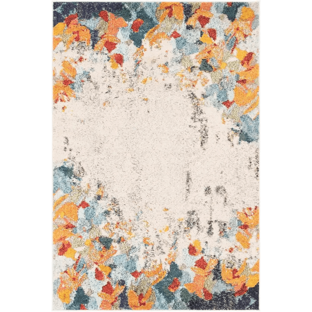 Modern designed coral chromatic rug