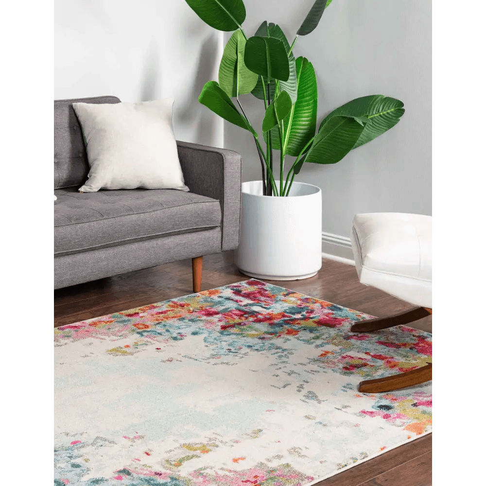 Modern designed joyous chromatic rug