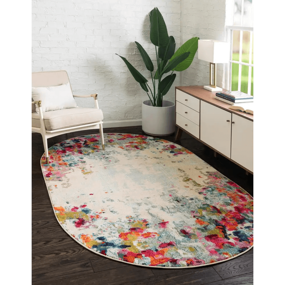 Modern designed joyous chromatic rug